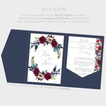 Preview: Einlegekarte Merlot und Navy 11x16