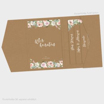 Einlegekarten-Bundle "Kraft White Roses" B6 | 2