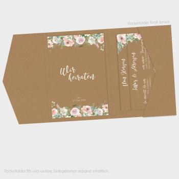 Einlegekarten-Bundle "Kraft White Roses" B6 | 2