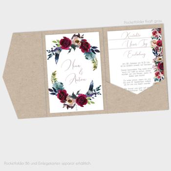 Preview: Backing-Card "Kraft White Roses" 11x16