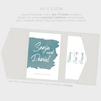Preview: Einlegekarten-Bundle "Watercolor-Brush | Petrol" B6 | 2