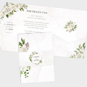 Preview: Pocketfold Einladung "Antique White" B6
