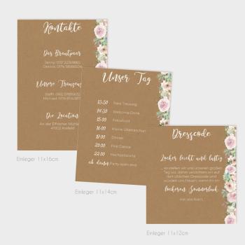 Preview: Einlegekarte "Kraft White Roses" 11x16