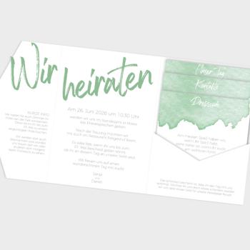 Preview: Einlegekarte "Watercolor-Brush | Pistazie" 11x14