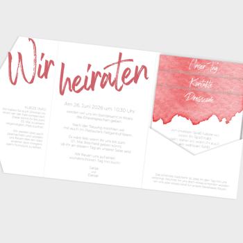 Preview: Einlegekarte "Watercolor-Brush | Rot" 11x14
