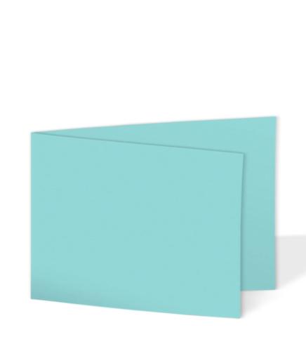 Doppelkarte - Faltkarte 300g/m² DIN B6 quer in eisblau
