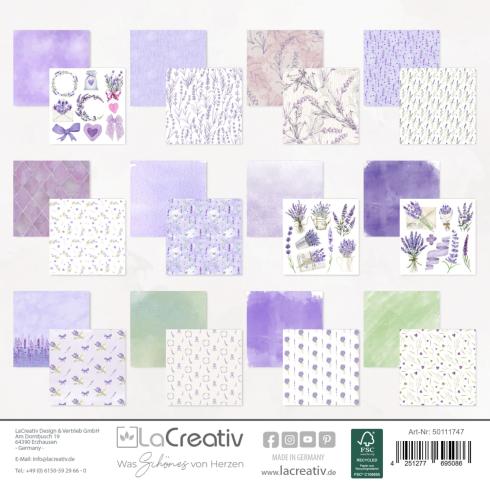 LaCreativ - Designpapier "Lavendelglück" Paper Pack 6x6" - 24 Bogen