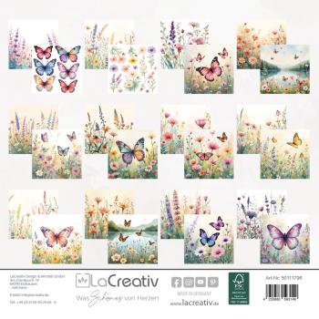 Preview: LaCreativ - Designpapier "Schmetterlinge & Wildblumen" Paper Pack 6x6" - 24 Bogen
