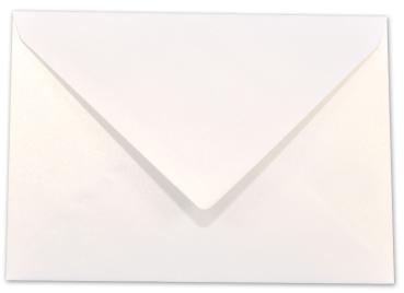 Briefumschläge - Briefhüllen in metallic-perlweiss, DIN A5 120g/m² oF, Nassklebung
