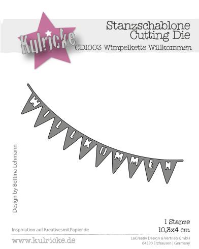 Kulricke Stanzschablone "Wimpelkette Willkommen " Craft Die 
