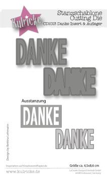 Kulricke Stanzschablone "Danke Insert mit Aufleger" Craft Die