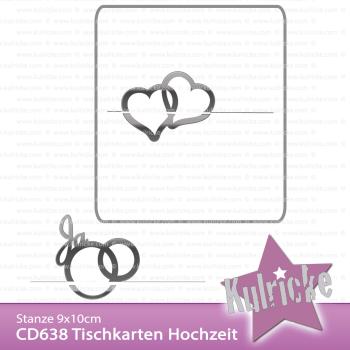 Kulricke Stanzschablone "Tischkarten 3D Hochzeit" Craft Die | Stanze