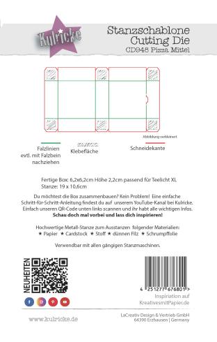 Kulricke Stanzschablone "Pizza Box - Mittel" Craft Die 