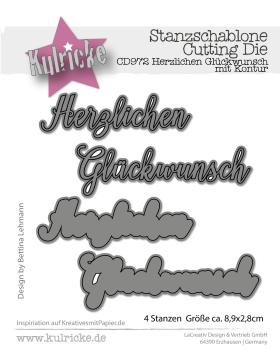 Kulricke Stanzschablone "Herzlichen Glückwunsch mit Schatten" Craft Die 