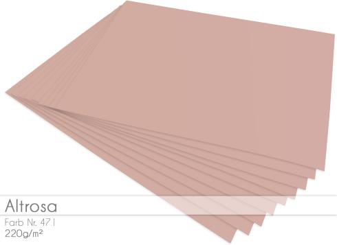 Cardstock "Premium" - Bastelpapier 220g/m² DIN A4 in altrosa