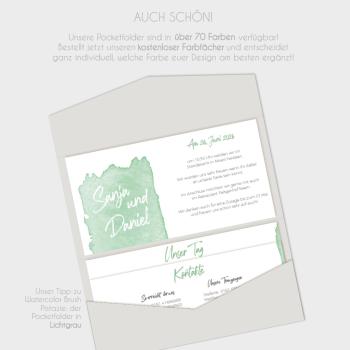 Preview: Einlegekarte "Watercolor-Brush | Pistazie" 19,5x8