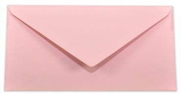 Briefumschlag DIN lang in babypink, 120g, ohne Fenster, Nassklebung
