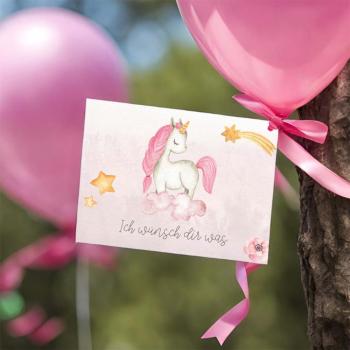 Luftballonkarten "Baby Unicorn" | Ballonkarte | Taufe | Geburtstag | Hochzeit | Geschenkidee