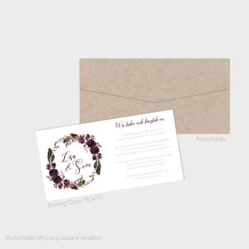Backing-Card "Boho Violett-Flower" 19,5x10