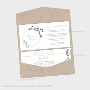 Preview: Backing-Card "Geometric Eukalyptus" 19,5x10