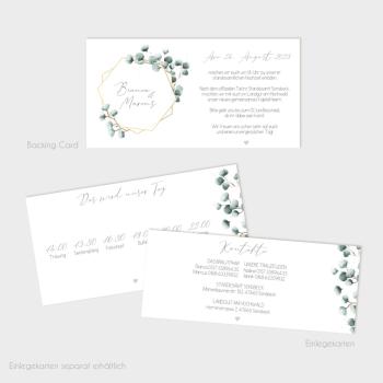 Preview: Backing-Card "Geometric Eukalyptus" 19,5x10