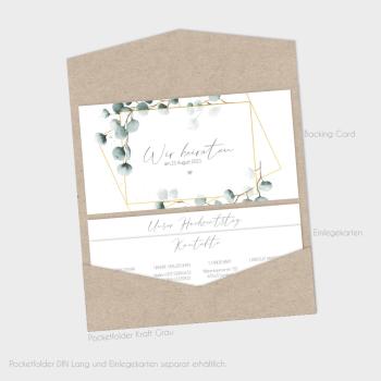 Preview: Backing-Card "Geometric Eukalyptus" 19,5x10