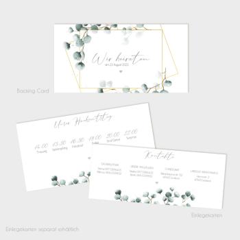 Preview: Backing-Card "Geometric Eukalyptus" 19,5x10