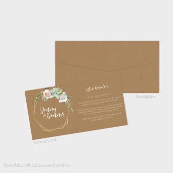 Backing-Card "Kraft White Roses" 19,5x10