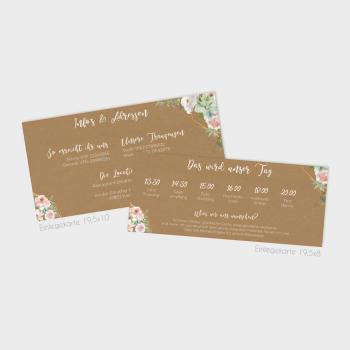 Preview: Einlegekarte "Kraft White Roses" 19,5x10
