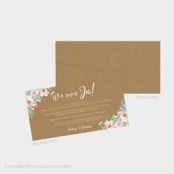 Backing-Card "Kraft White Roses" 19,5x10