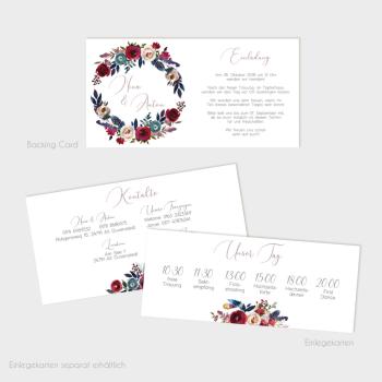 Preview: Backing-Card "Merlot und Navy" 19,5x10