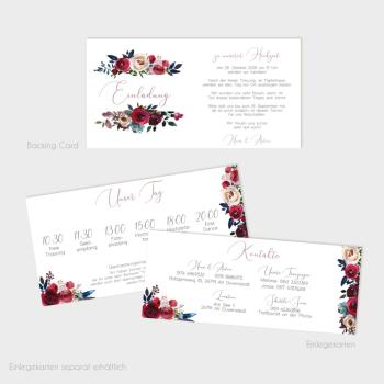 Preview: Backing-Card "Merlot und Navy" 19,5x10