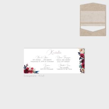 Einlegekarte "Merlot und Navy" 19,5x8