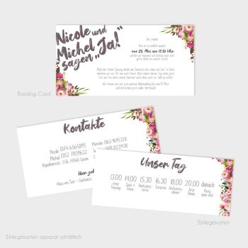 Preview: Backing-Card "Pink Bunch" 19,5x10
