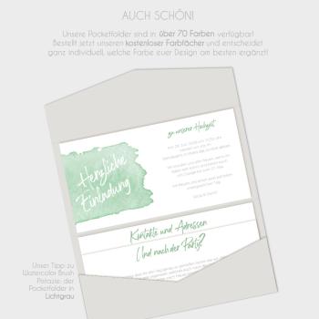 Preview: Einlegekarten-Bundle "Watercolor-Brush | Pistazie" DIN Lang | 2