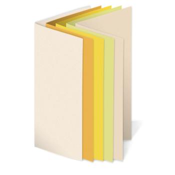 Sortiment "Gelbtöne" 25x Faltkarten in 5 Farben DIN Lang - farbig sortiert