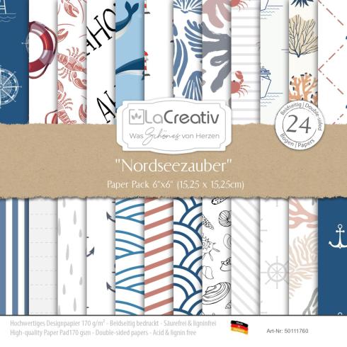 LaCreativ - Designpapier "Nordseezauber" Paper Pack 6x6" - 24 Bogen