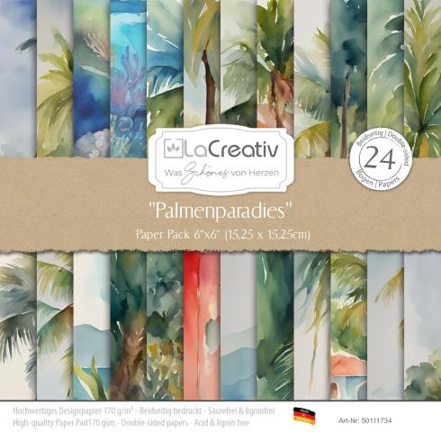 LaCreativ - Designpapier "Palmenparadies" Paper Pack 6x6" - 24 Bogen