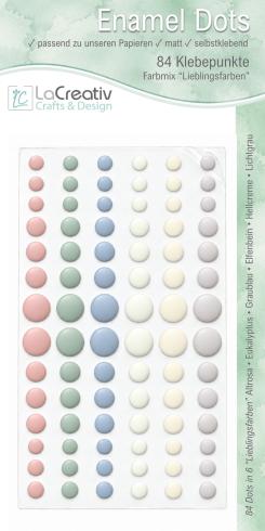 LaCreativ Enamel Dots „Lieblingsfarben“ – 84 selbstklebende Klebepunkte