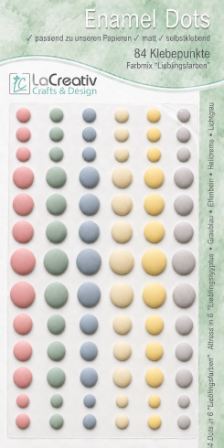 LaCreativ Enamel Dots „Lieblingsfarben“ – 84 selbstklebende Klebepunkte