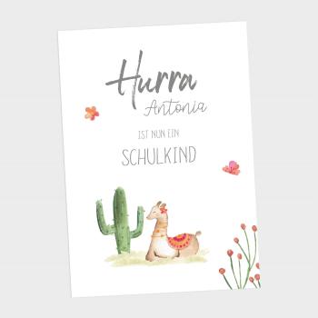 Preview: Schulkind-Poster "Lama" | Einschulung | Meilensteintafel | Geschenk 1. Geburtstag |  | Personalisiertes Geschenk