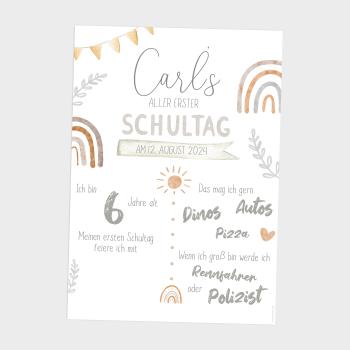 Preview: Einschulungsposter "Regenbogen" | Einschulung | Meilensteintafel | Geschenk 1. Geburtstag | Personalisiertes Geschenk