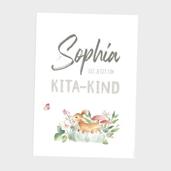 Preview: Kita-Kind-Poster "Waldtiere" | Einschulung | Meilensteintafel | Geschenk 1. Geburtstag | Personalisiertes Geschenk