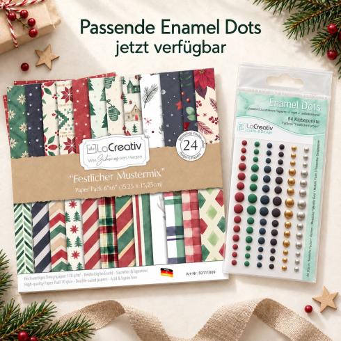 LaCreativ - Designpapier ""Festlicher Mustermix"" Paper Pack 6x6" - 24 Bogen