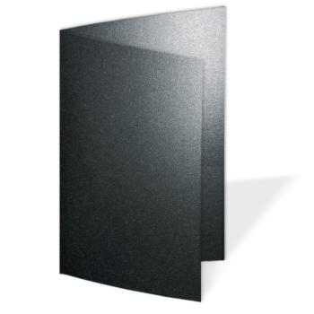 Doppelkarte - Faltkarte 250g/m² DIN B6 in metallic-anthrazit