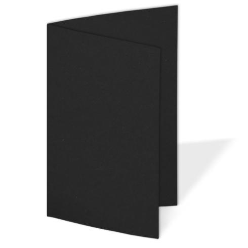 Doppelkarte - Faltkarte blanko 270g/m² DIN A6 in recycling schwarz
