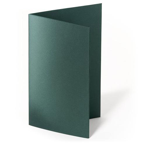 Doppelkarte - Faltkarte 250g/m² DIN A5 in metallic-grün