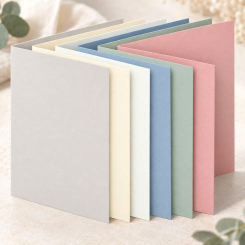 Sortiment "Lieblingsfarben" 30x Faltkarten in 6 Farben DIN A6 - farbig sortiert