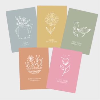 Preview: Ostergrußkarten-Bundle DIN A6 "Hygge Ostern" | Grußkarten-Set | Postkarten | Ostergrüße