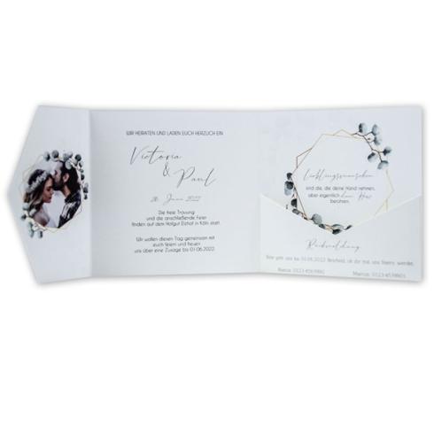 Pocketfold-Karte 15x15cm "Exklusive Line" quadratisch  (eigenes Design)